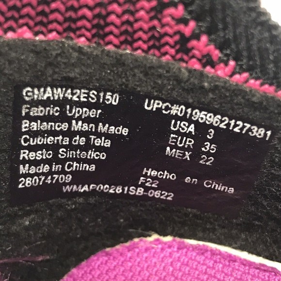 Athletic Works Knit Cage Sneaker Girls 3M Slip On Pink & Black Running Shoes - Picture 9 of 9